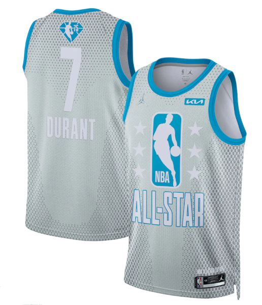 Men's 2022 All-Star #7 Kevin Durant Gray Stitched Basketball Jersey Men's 2022 All-Star #7 Kevin Durant Gray Stitched Basketball Jersey